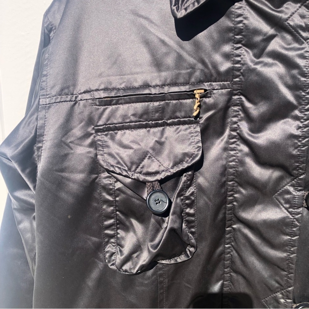 Vtg Bogner Black Satin Look Winter Jacket Water Resistant - Picture 5 of 12
